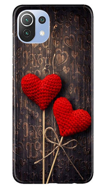 Red Hearts Mobile Back Case for Mi 11 5G (Design - 80)