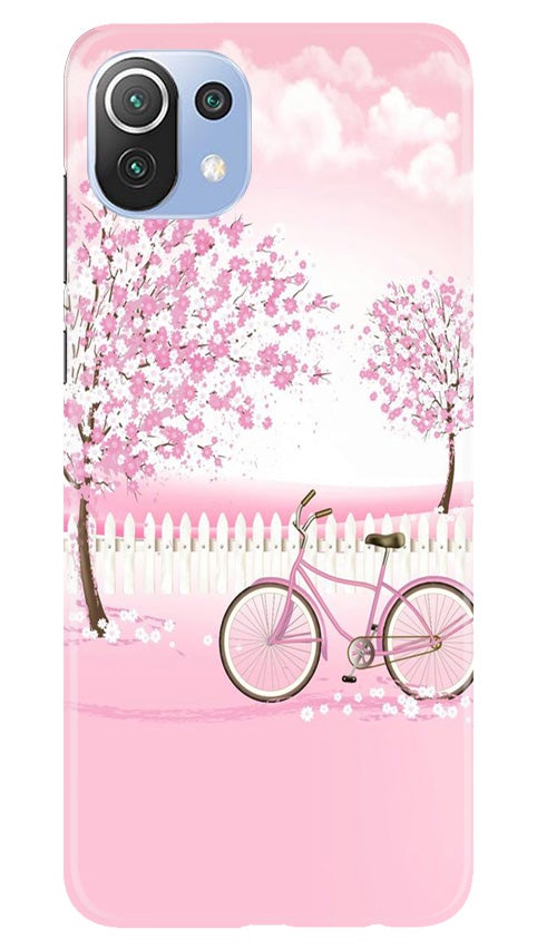 Pink Flowers Cycle Case for Mi 11 5G(Design - 102)