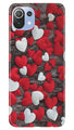Red White Hearts Case for Mi 11 Lite 5G   (Design - 105)