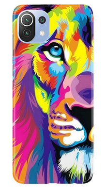 Colorful Lion Mobile Back Case for Mi 11 Lite 5G   (Design - 110)