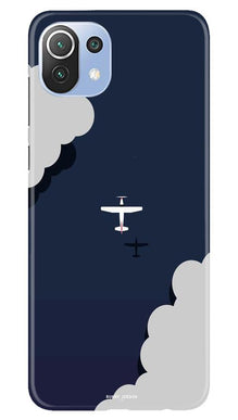 Clouds Plane Mobile Back Case for Mi 11 Lite 5G  (Design - 196)