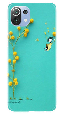 Flowers Girl Mobile Back Case for Mi 11 Lite 5G  (Design - 216)
