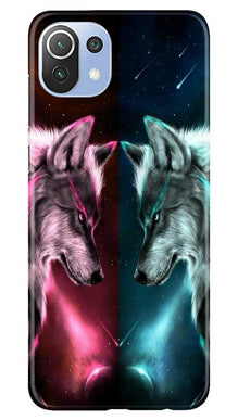 Wolf fight Mobile Back Case for Mi 11 Lite 5G  (Design - 221)