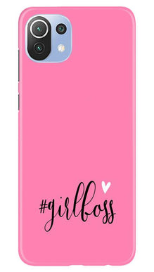 Girl Boss Pink Mobile Back Case for Mi 11 Lite 5G  (Design - 269)
