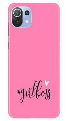 Girl Boss Pink Mobile Back Case for Mi 11 5G (Design - 269)