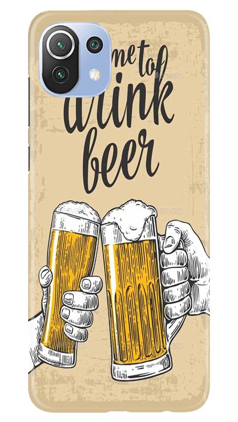 Drink Beer Mobile Back Case for Mi 11 Lite 5G (Design - 328)