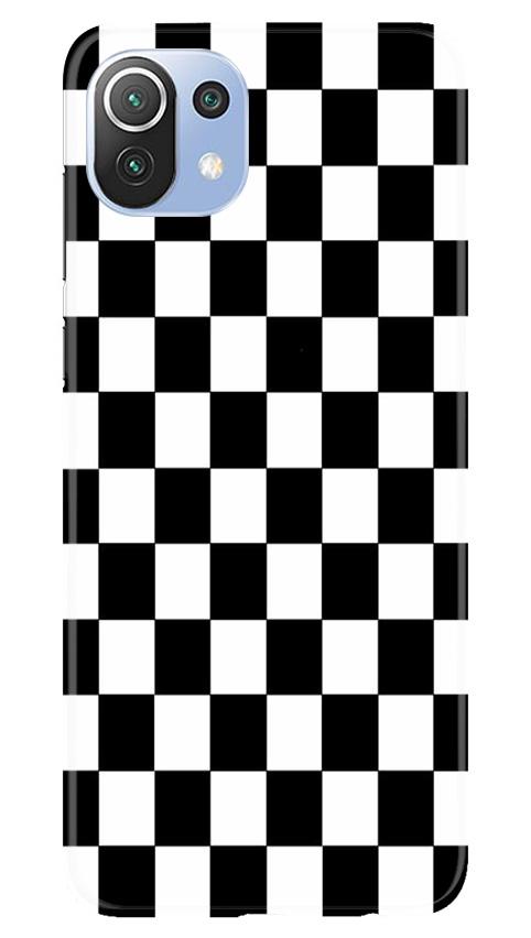 Black White Boxes Mobile Back Case for Mi 11 Lite 5G (Design - 372)