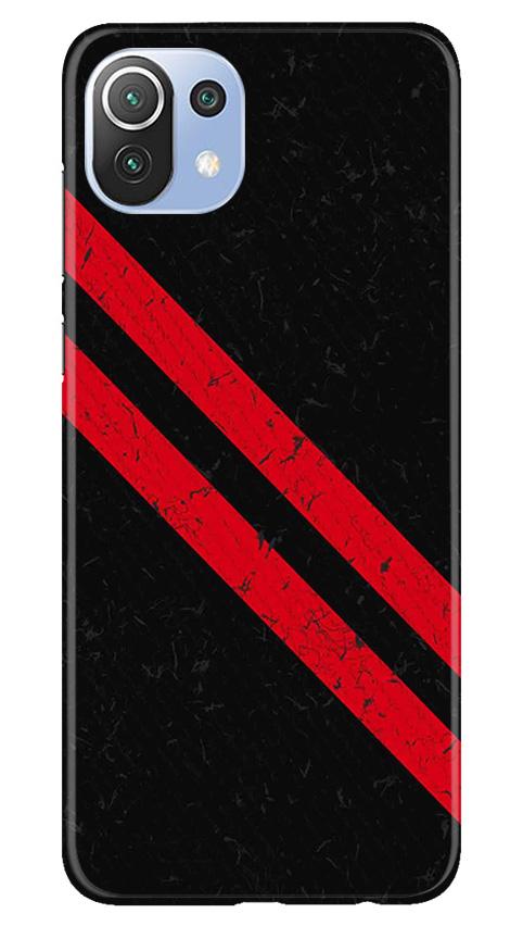 Black Red Pattern Mobile Back Case for Mi 11 Lite 5G (Design - 373)