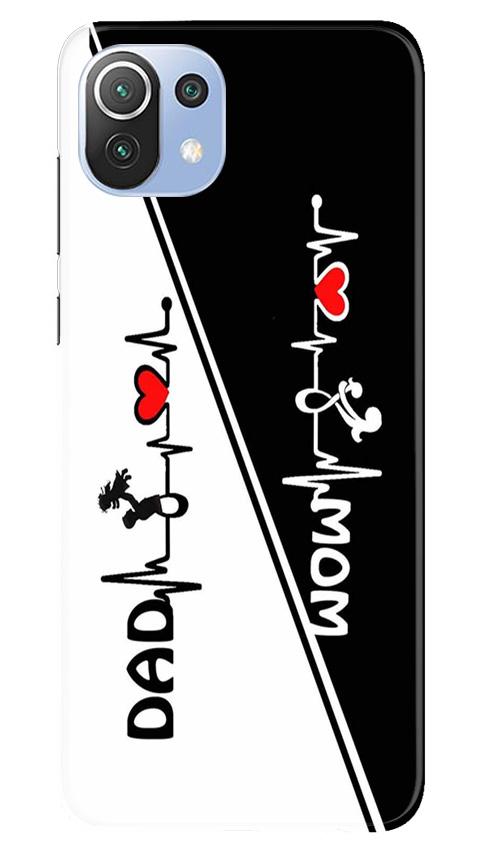 Love Mom Dad Mobile Back Case for Mi 11 Lite 5G (Design - 385)