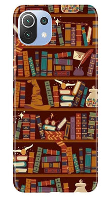 Book Shelf Mobile Back Case for Mi 11 Lite 5G (Design - 390)