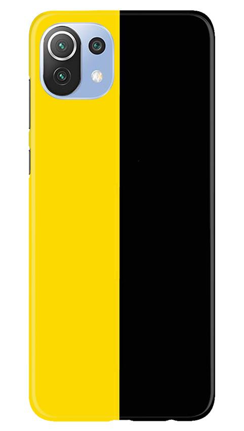 Black Yellow Pattern Mobile Back Case for Mi 11 Lite 5G (Design - 397)