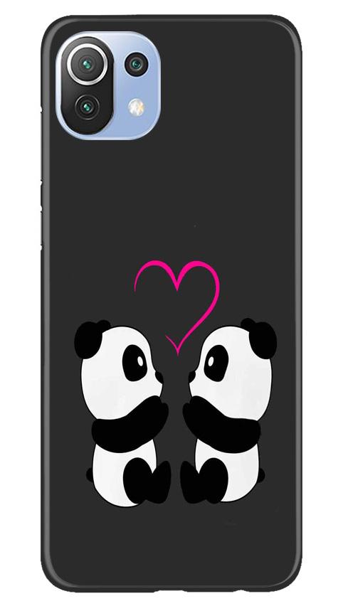 Panda Love Mobile Back Case for Mi 11 Lite 5G (Design - 398)