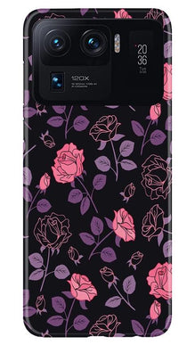 Rose Black Background Mobile Back Case for Mi 11 Ultra (Design - 27)