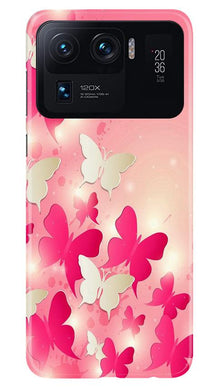 White Pick Butterflies Mobile Back Case for Mi 11 Ultra (Design - 28)