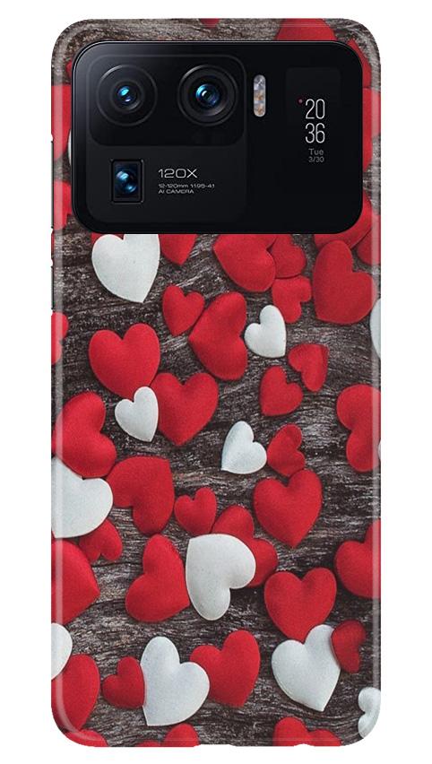 Red White Hearts Case for Mi 11 Ultra  (Design - 105)
