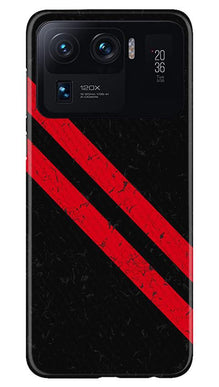 Black Red Pattern Mobile Back Case for Mi 11 Ultra (Design - 373)