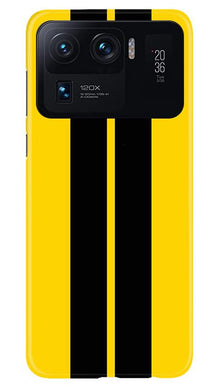Black Yellow Pattern Mobile Back Case for Mi 11 Ultra (Design - 377)