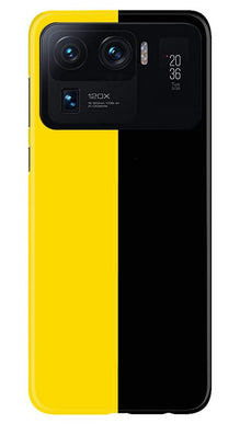 Black Yellow Pattern Mobile Back Case for Mi 11 Ultra (Design - 397)