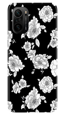 White flowers Black Background Mobile Back Case for Mi 11X 5G (Design - 9)