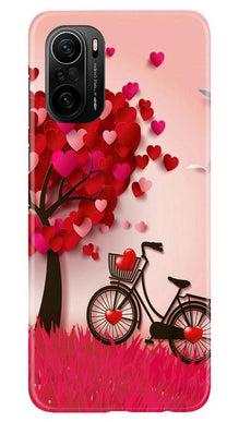 Red Heart Cycle Mobile Back Case for Mi 11X 5G (Design - 222)