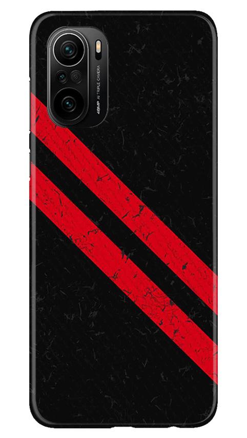 Black Red Pattern Mobile Back Case for Mi 11X 5G (Design - 373)