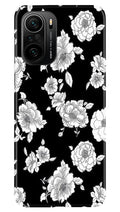 White flowers Black Background Case for Mi 11X Pro 5G