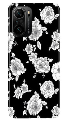 White flowers Black Background Mobile Back Case for Mi 11X Pro 5G (Design - 9)