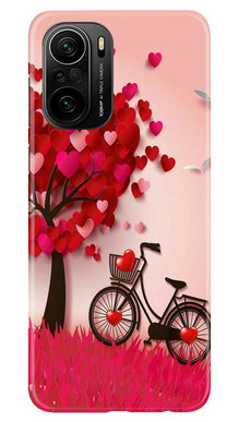 Red Heart Cycle Mobile Back Case for Mi 11X Pro 5G (Design - 222)