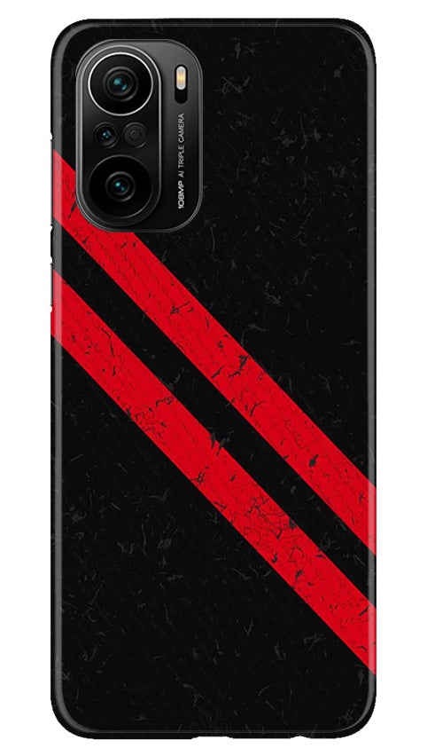 Black Red Pattern Mobile Back Case for Mi 11X Pro 5G (Design - 373)