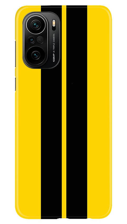 Black Yellow Pattern Mobile Back Case for Mi 11X Pro 5G (Design - 377)
