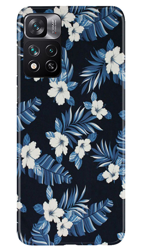 White flowers Blue Background2 Case for Xiaomi Mi 11i 5G