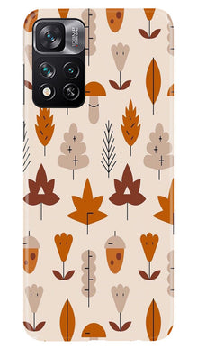 Leaf Pattern Art Mobile Back Case for Xiaomi Mi 11i 5G  (Design - 132)