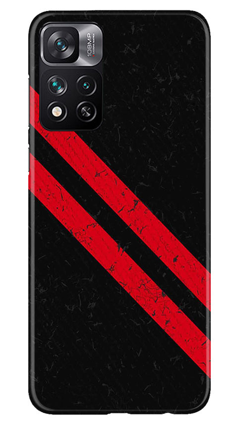 Black Red Pattern Mobile Back Case for Xiaomi Mi 11i 5G (Design - 332)