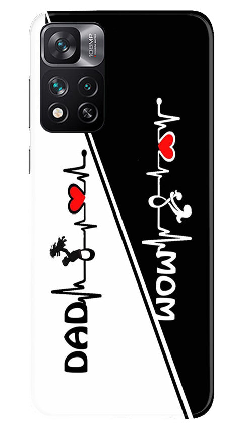 Love Mom Dad Mobile Back Case for Xiaomi Mi 11i 5G (Design - 344)