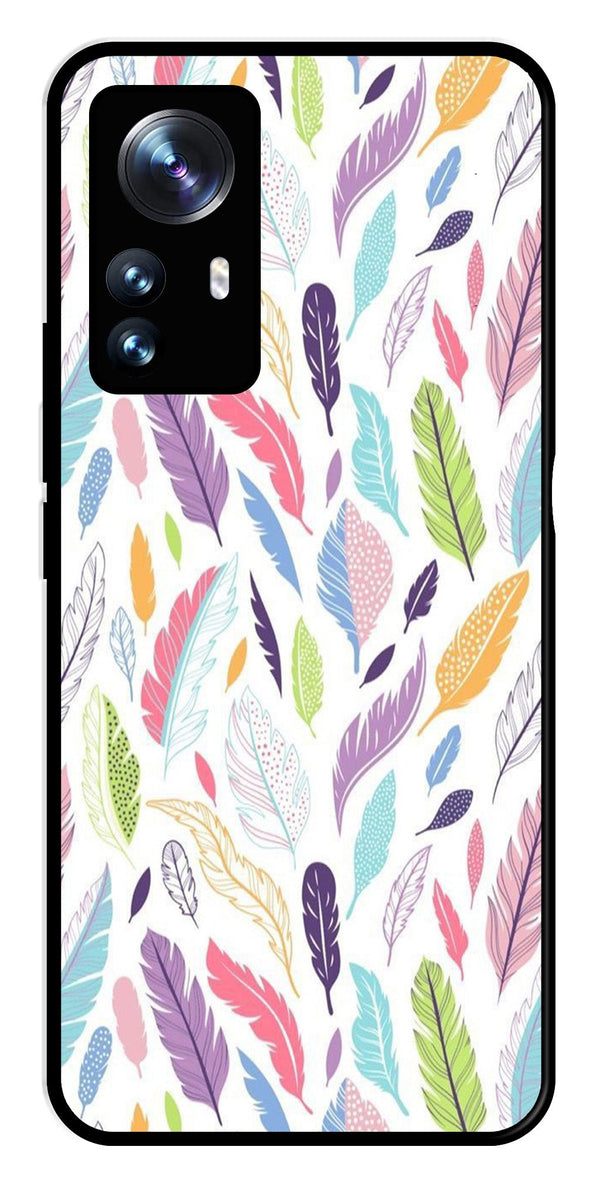 Colorful Feathers Metal Mobile Case for Xiaomi 12 Pro 5G   (Design No -06)