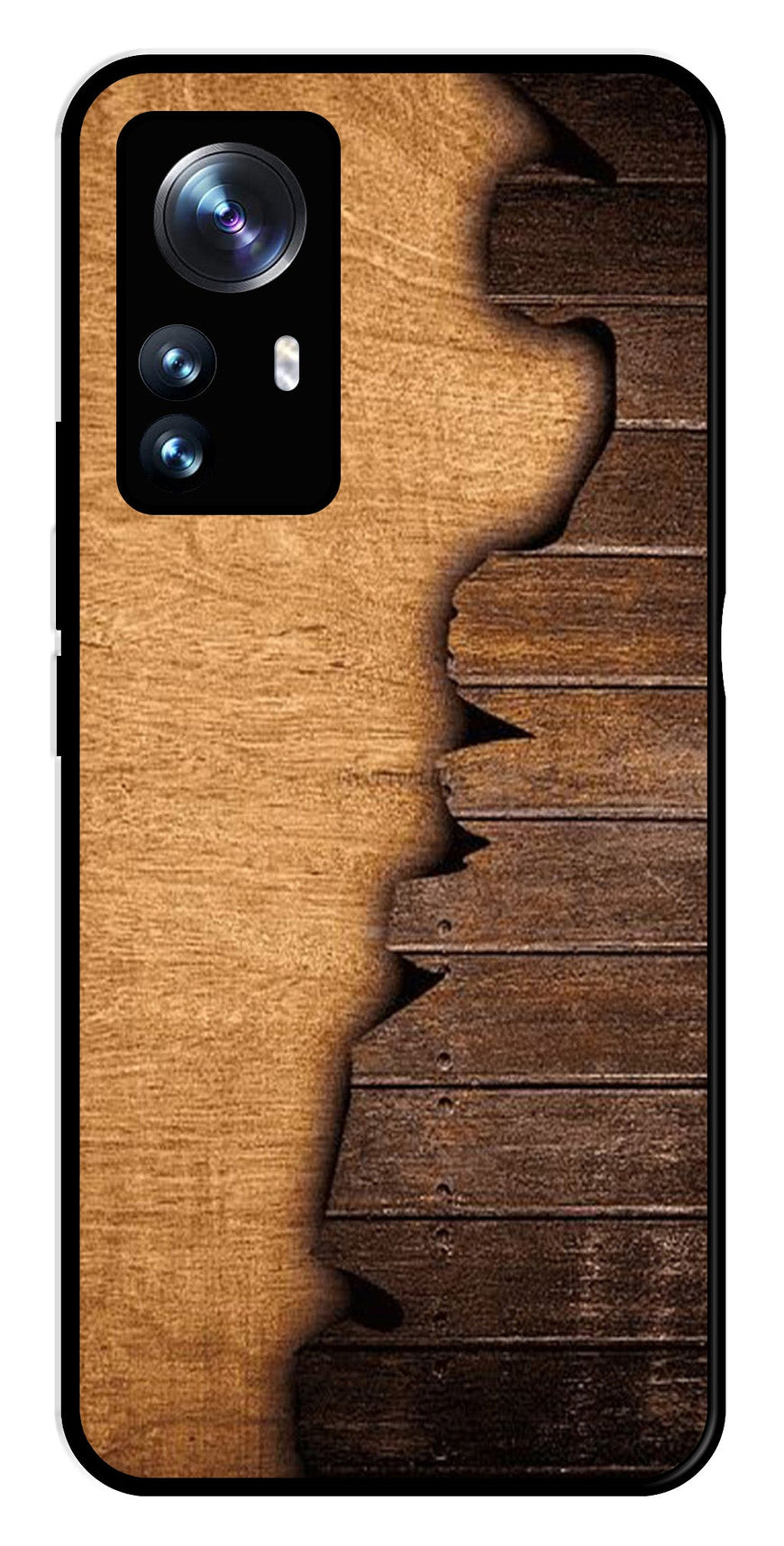 Wooden Design Metal Mobile Case for Xiaomi 12 Pro 5G   (Design No -13)