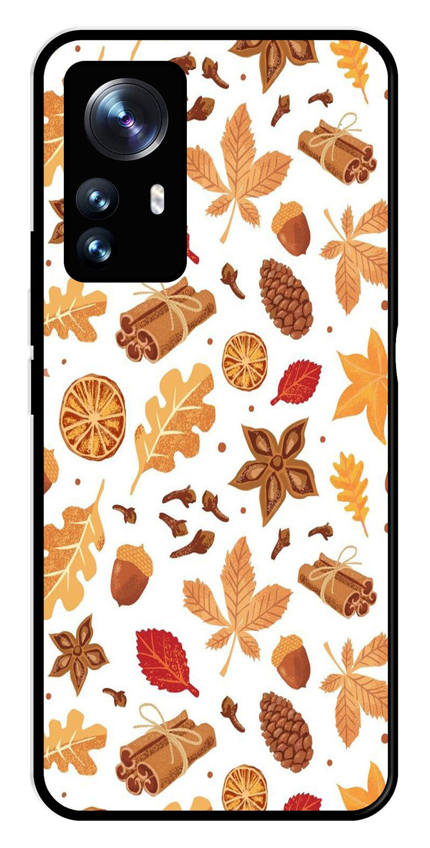Autumn Leaf Metal Mobile Case for Xiaomi 12 Pro 5G   (Design No -19)