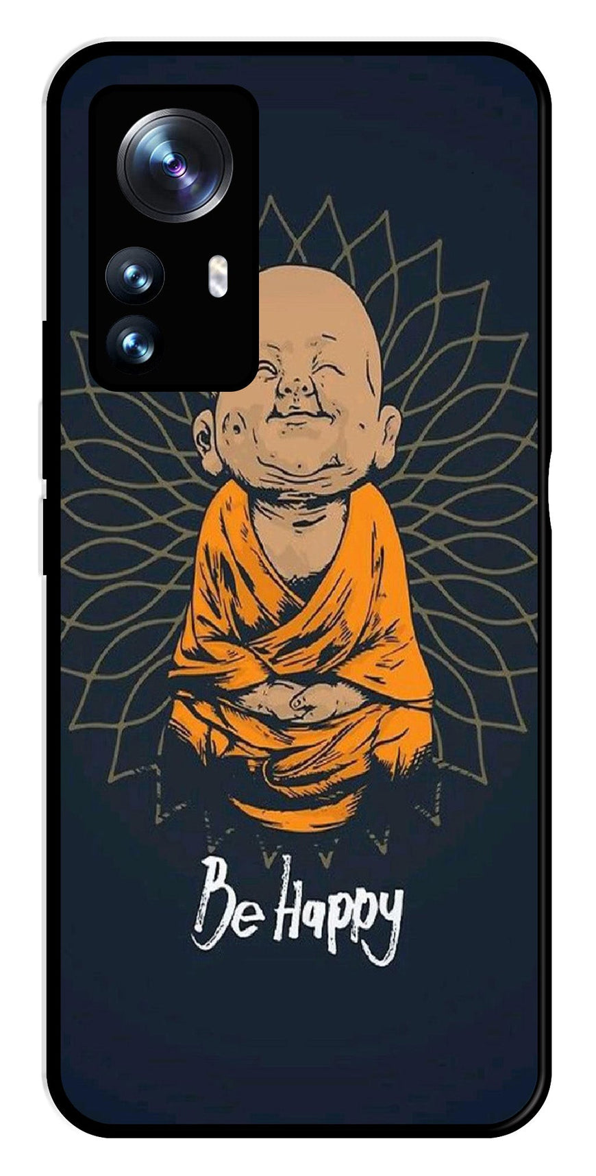 Be Happy Metal Mobile Case for Xiaomi 12 Pro 5G   (Design No -27)