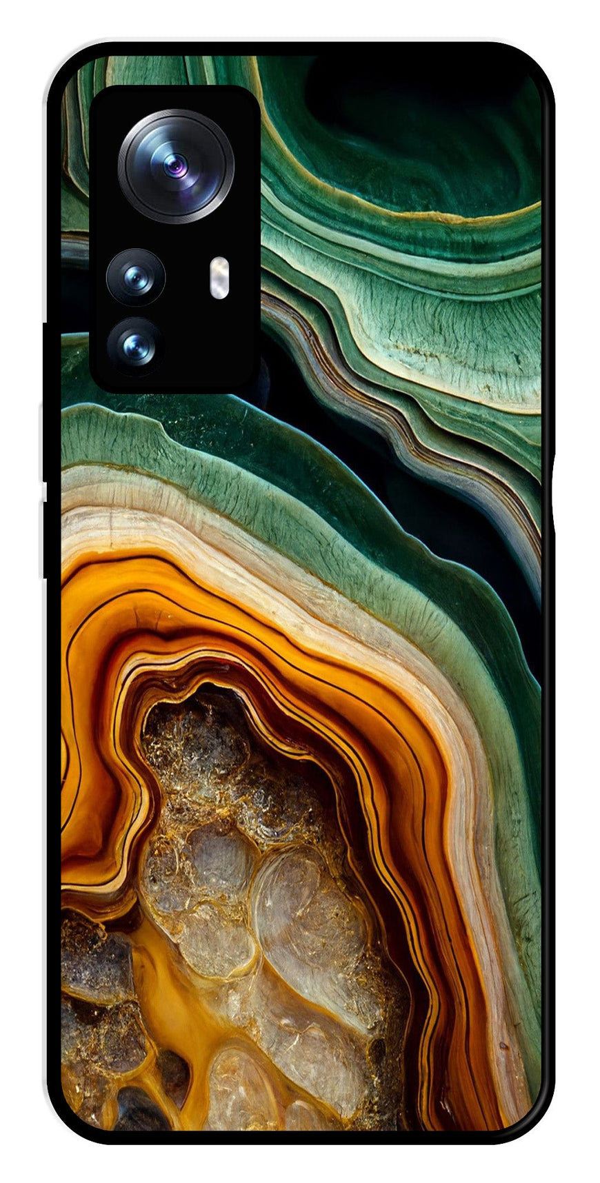 Marble Design Metal Mobile Case for Xiaomi 12 Pro 5G   (Design No -28)