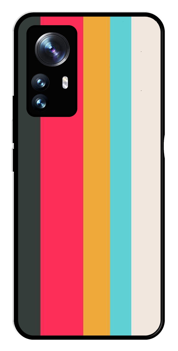 Muted Rainbow Metal Mobile Case for Xiaomi 12 Pro 5G   (Design No -31)