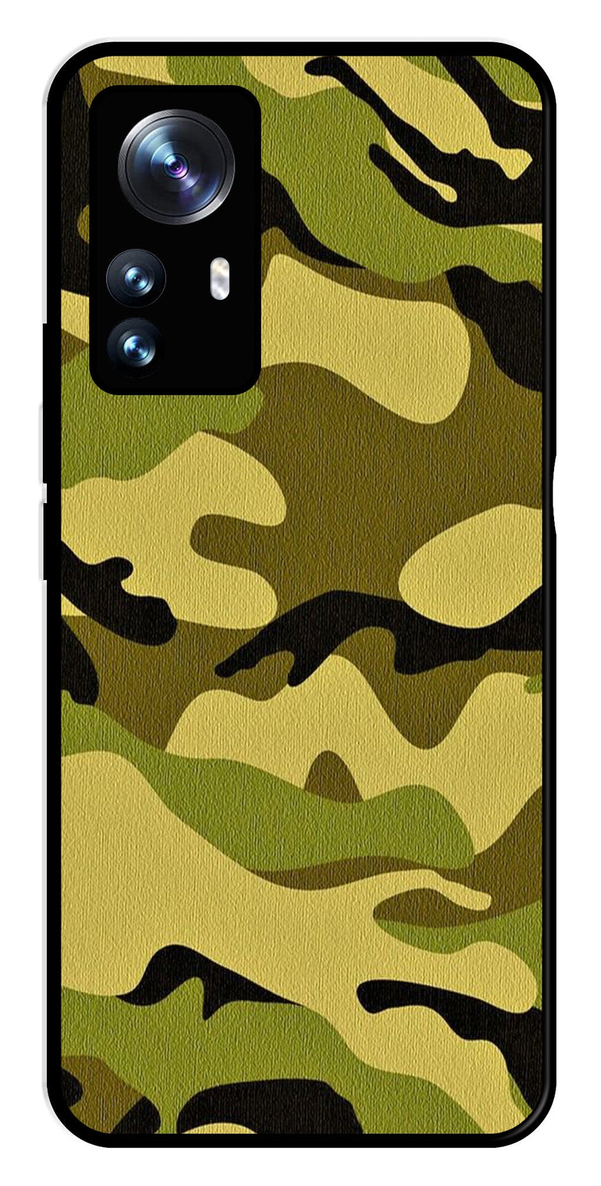 Army Pattern Metal Mobile Case for Xiaomi 12 Pro 5G   (Design No -35)