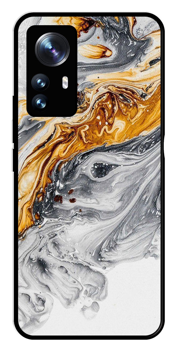 Marble Pattern Metal Mobile Case for Xiaomi 12 Pro 5G   (Design No -36)