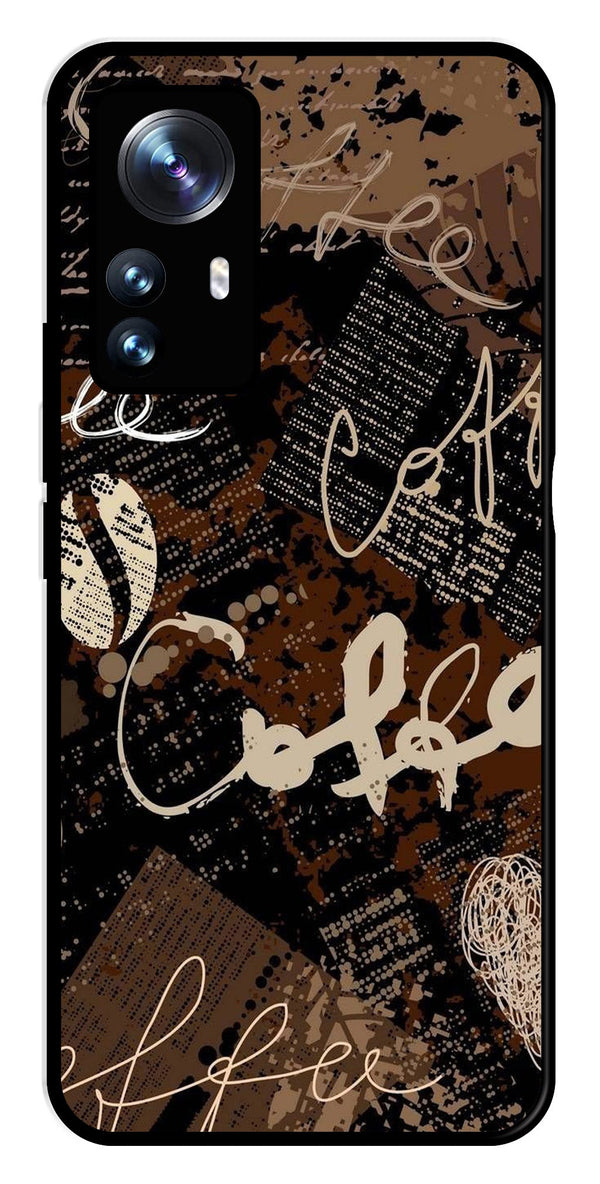 Coffee Pattern Metal Mobile Case for Xiaomi 12 Pro 5G   (Design No -37)