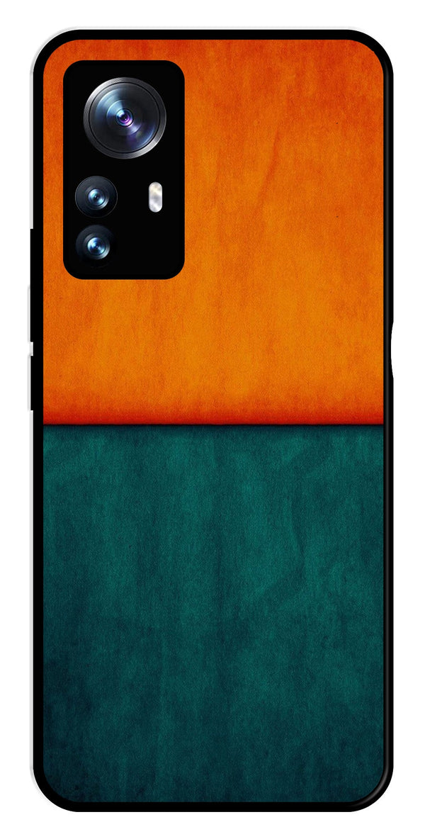 Orange Green Pattern Metal Mobile Case for Xiaomi 12 Pro 5G   (Design No -45)
