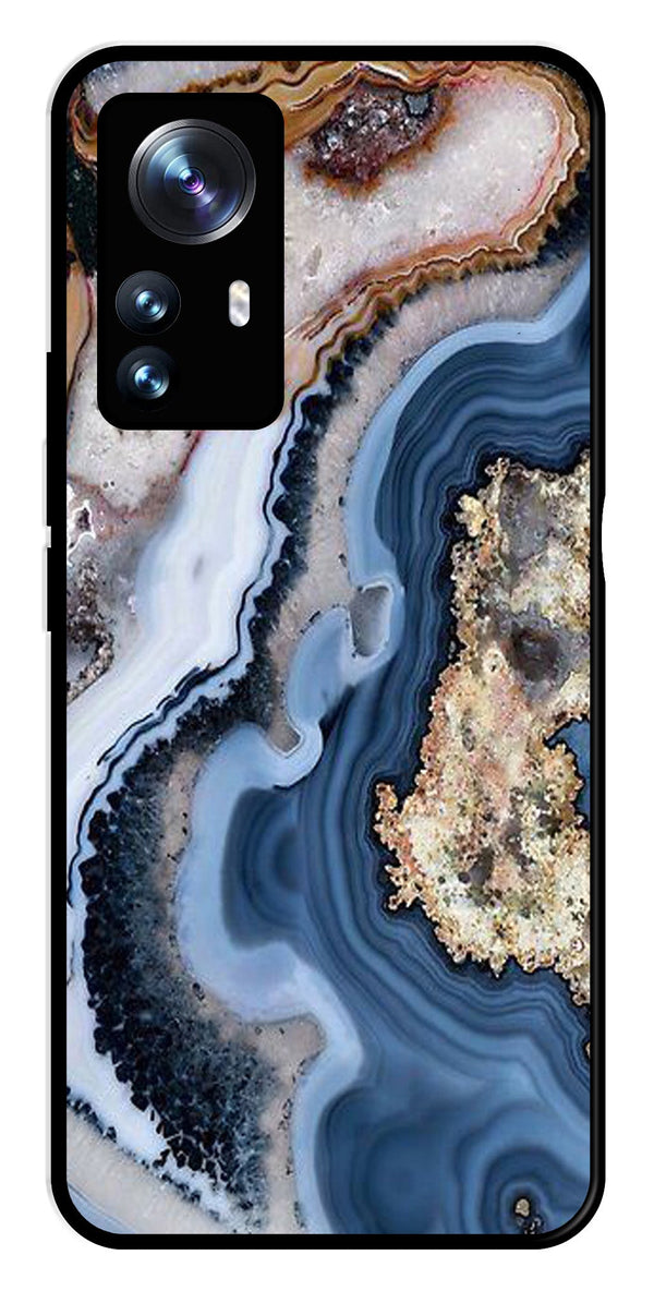 Marble Design Metal Mobile Case for Xiaomi 12 Pro 5G   (Design No -53)