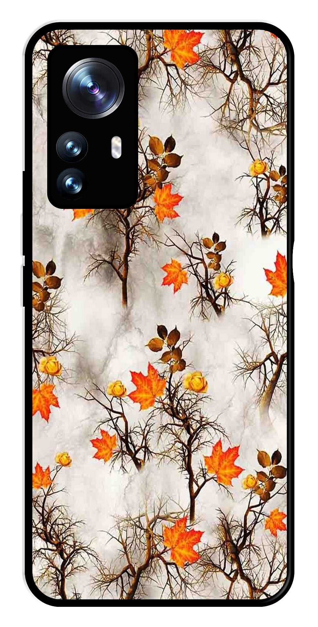Autumn leaves Metal Mobile Case for Xiaomi 12 Pro 5G   (Design No -55)