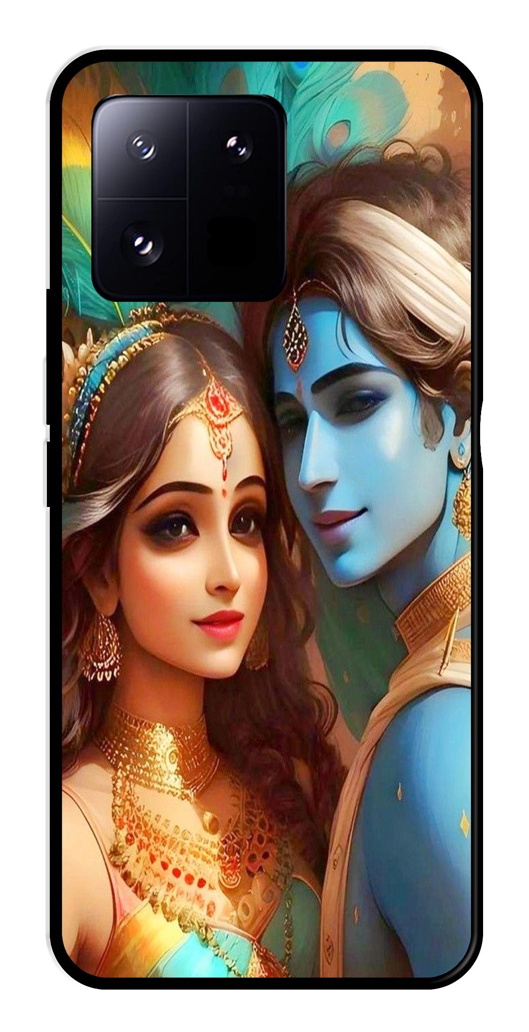 Lord Radha Krishna Metal Mobile Case for Xiaomi 13 Pro 5G   (Design No -01)