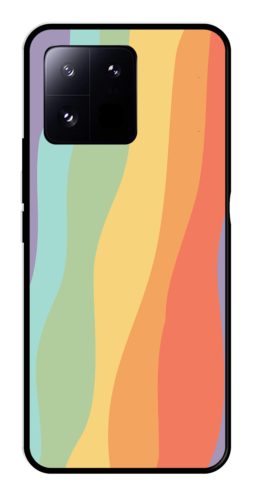Muted Rainbow Metal Mobile Case for Xiaomi 13 Pro 5G   (Design No -02)
