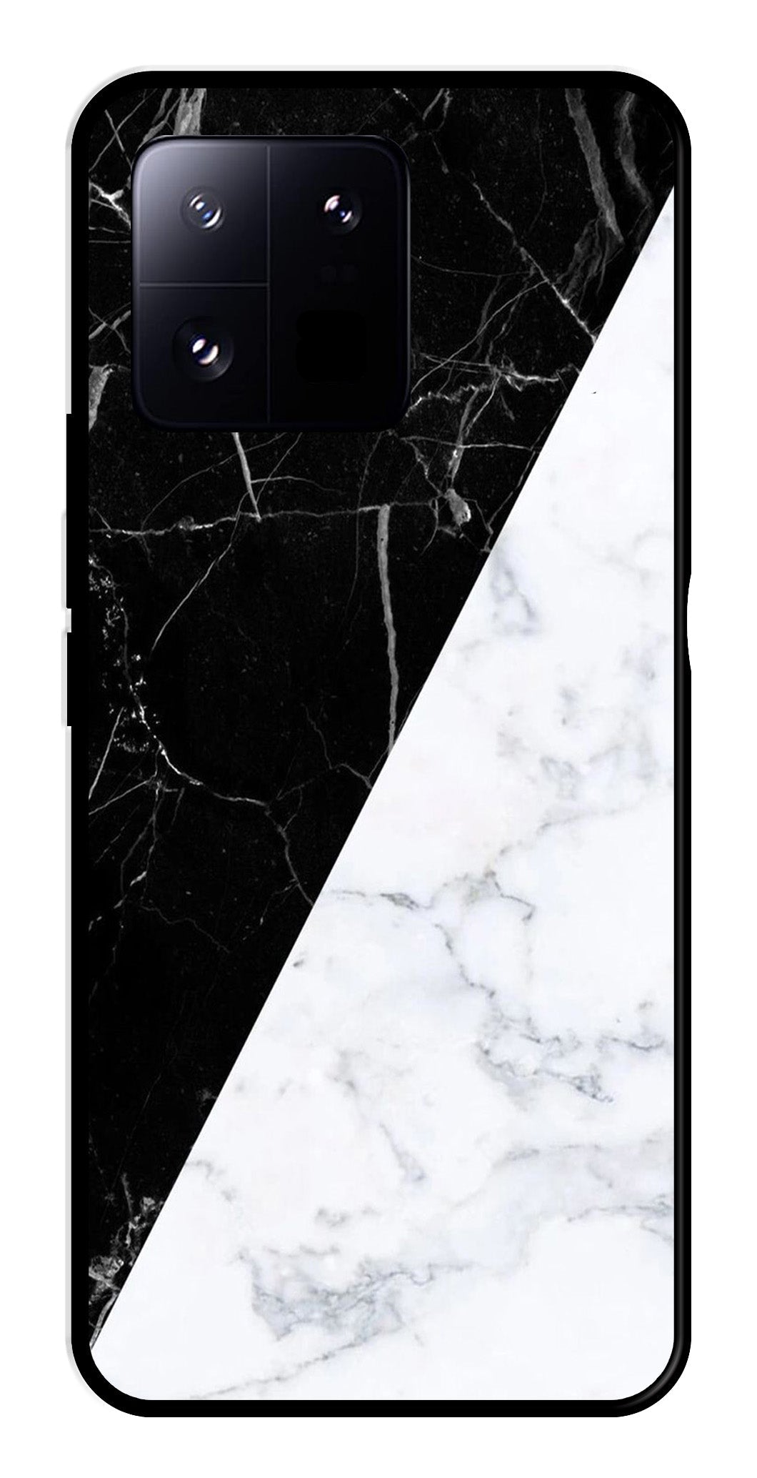 Black White Marble Design Metal Mobile Case for Xiaomi 13 Pro 5G   (Design No -09)