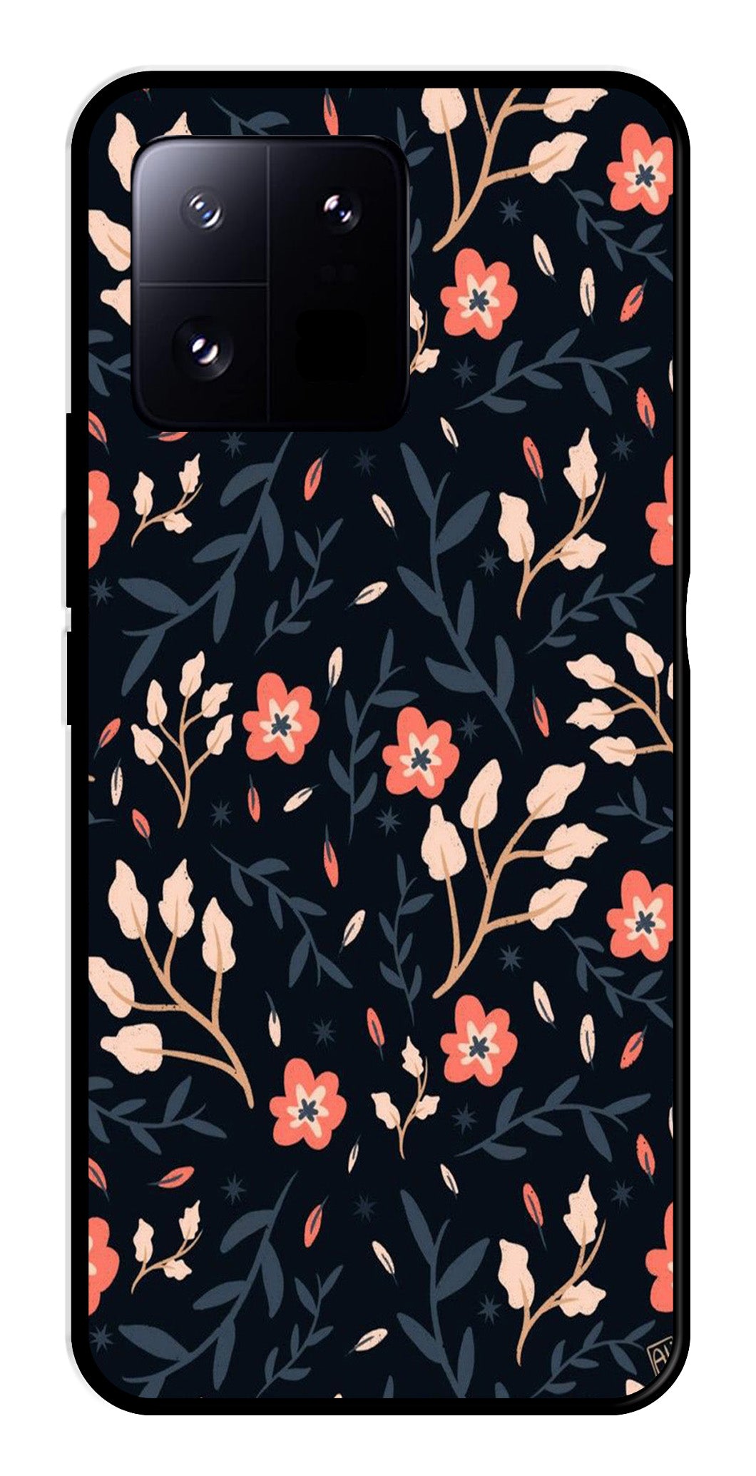 Floral Pattern Metal Mobile Case for Xiaomi 13 Pro 5G   (Design No -10)